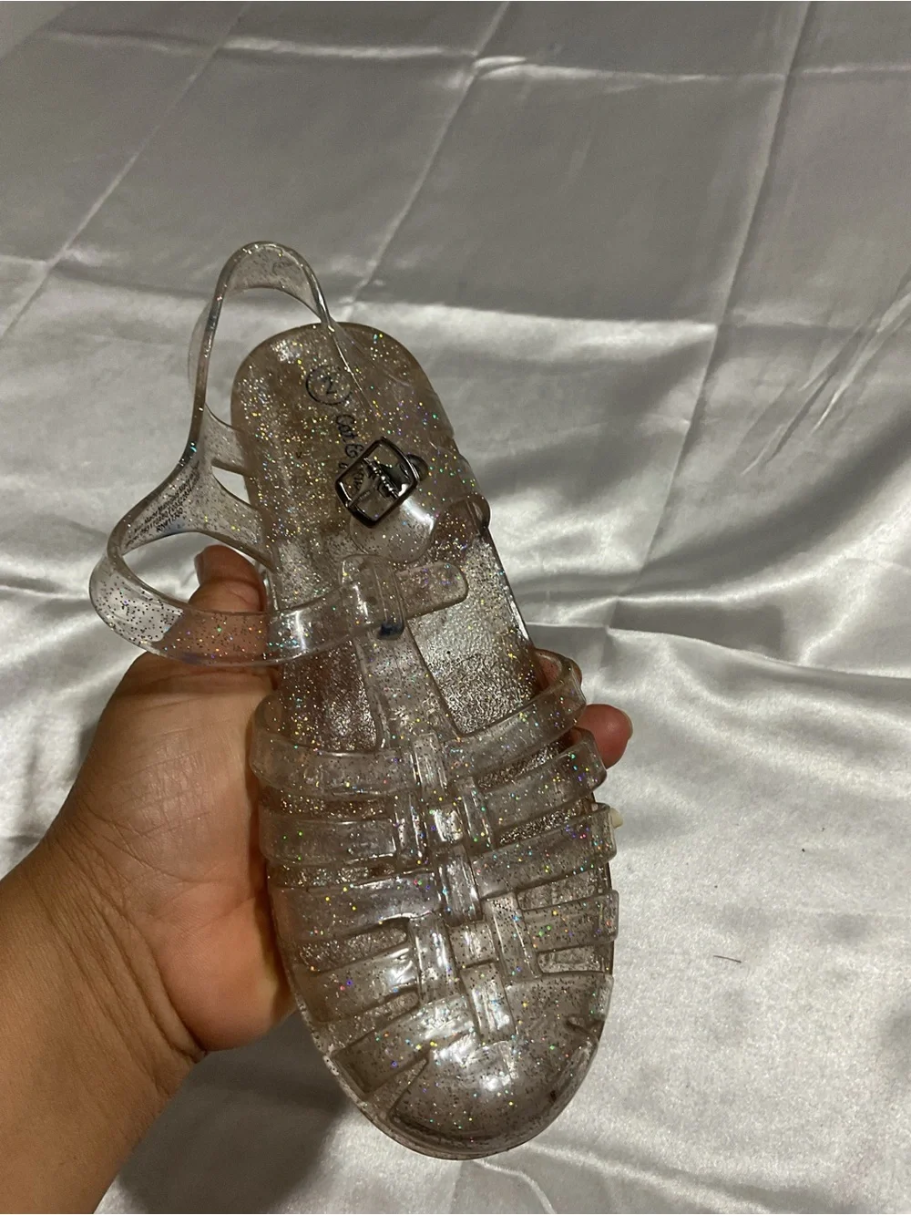 Cat & Jack Clear Glitter Jelly Water Sandals - Gold Sparkle